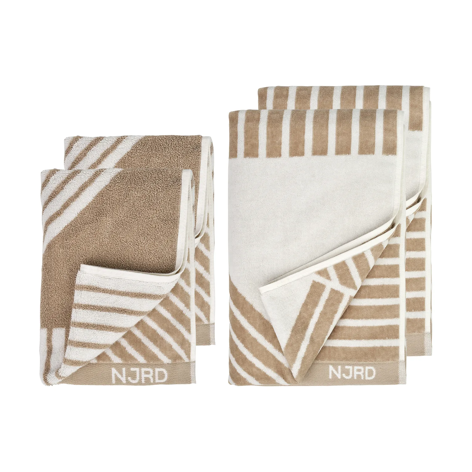 Stripes キッチンタオル 4枚セット - Beige NJRD | 二オール