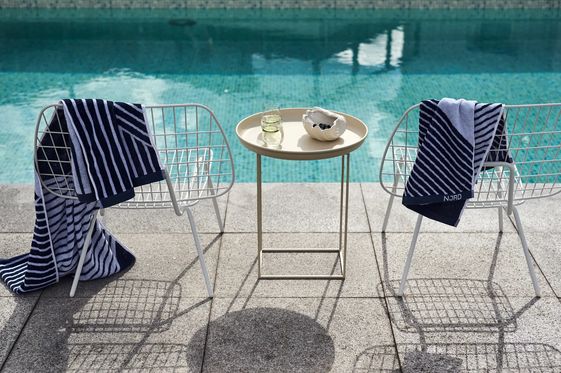 Stripes キッチンタオル 4枚セット - Blue NJRD | 二オール