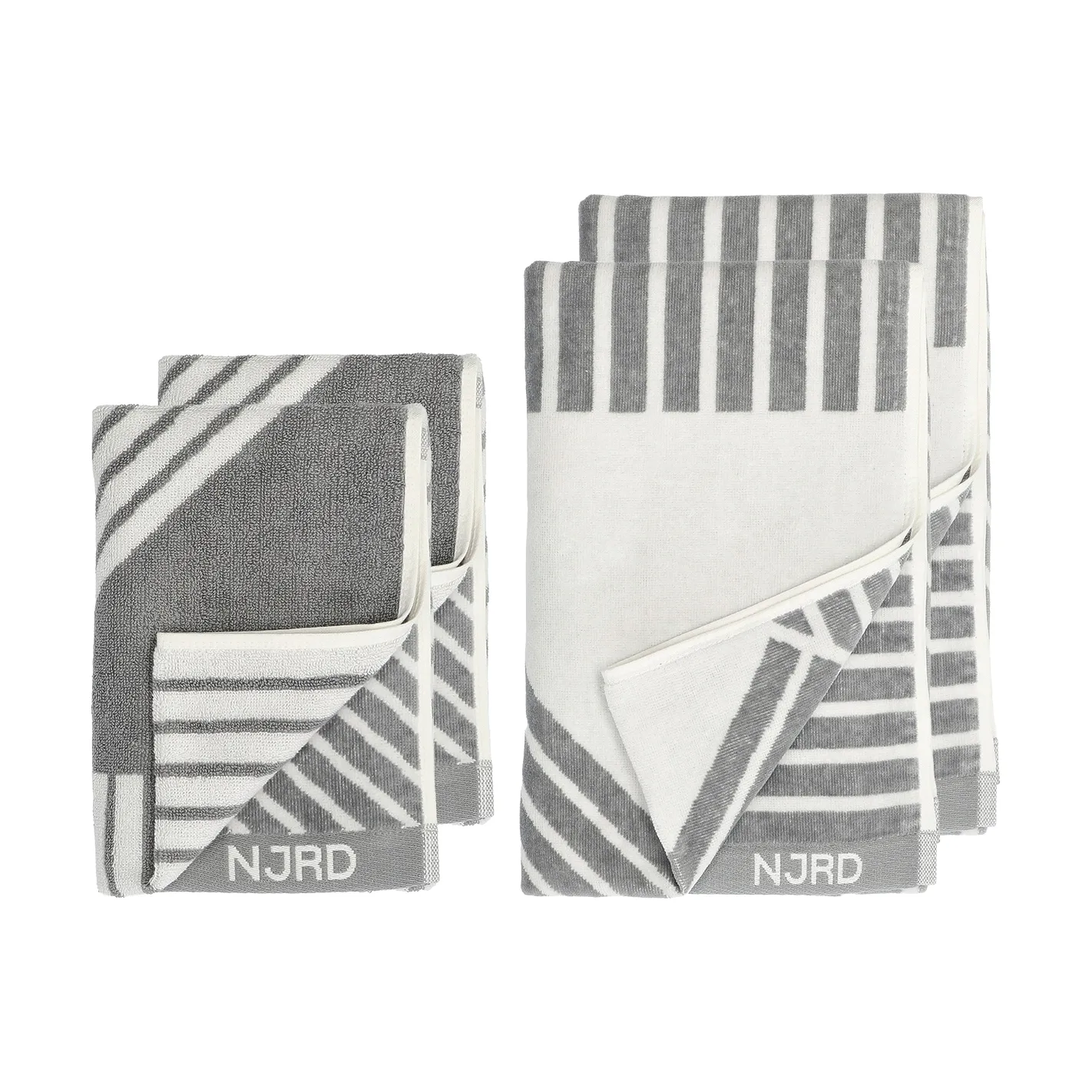 Stripes キッチンタオル 4枚セット - Gray NJRD | 二オール