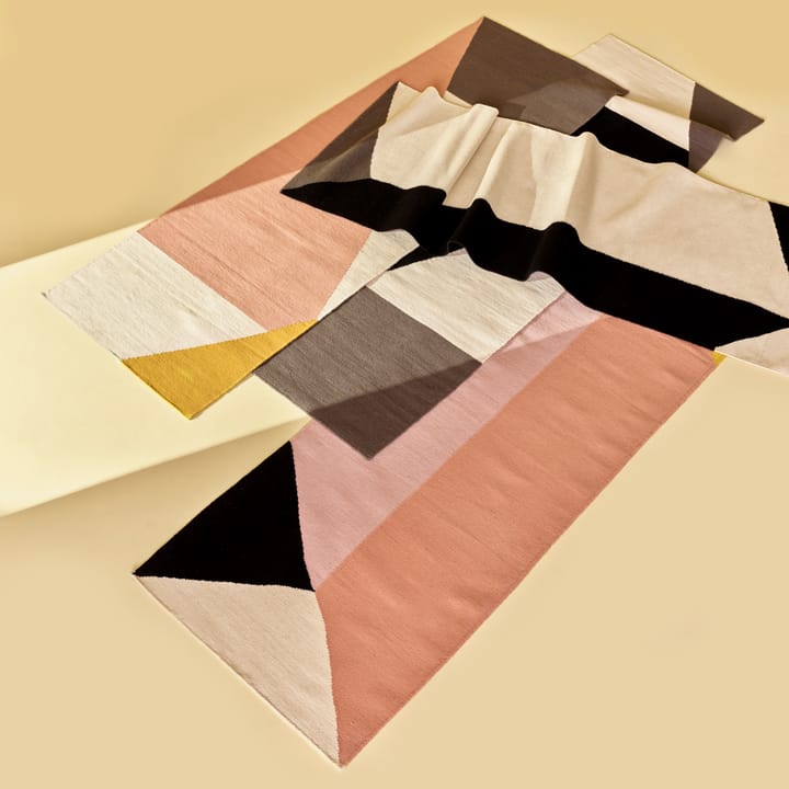 Triangles ブロック キリム ラグ ナチュラル ホワイト, 80x240 cm NJRD | 二オール