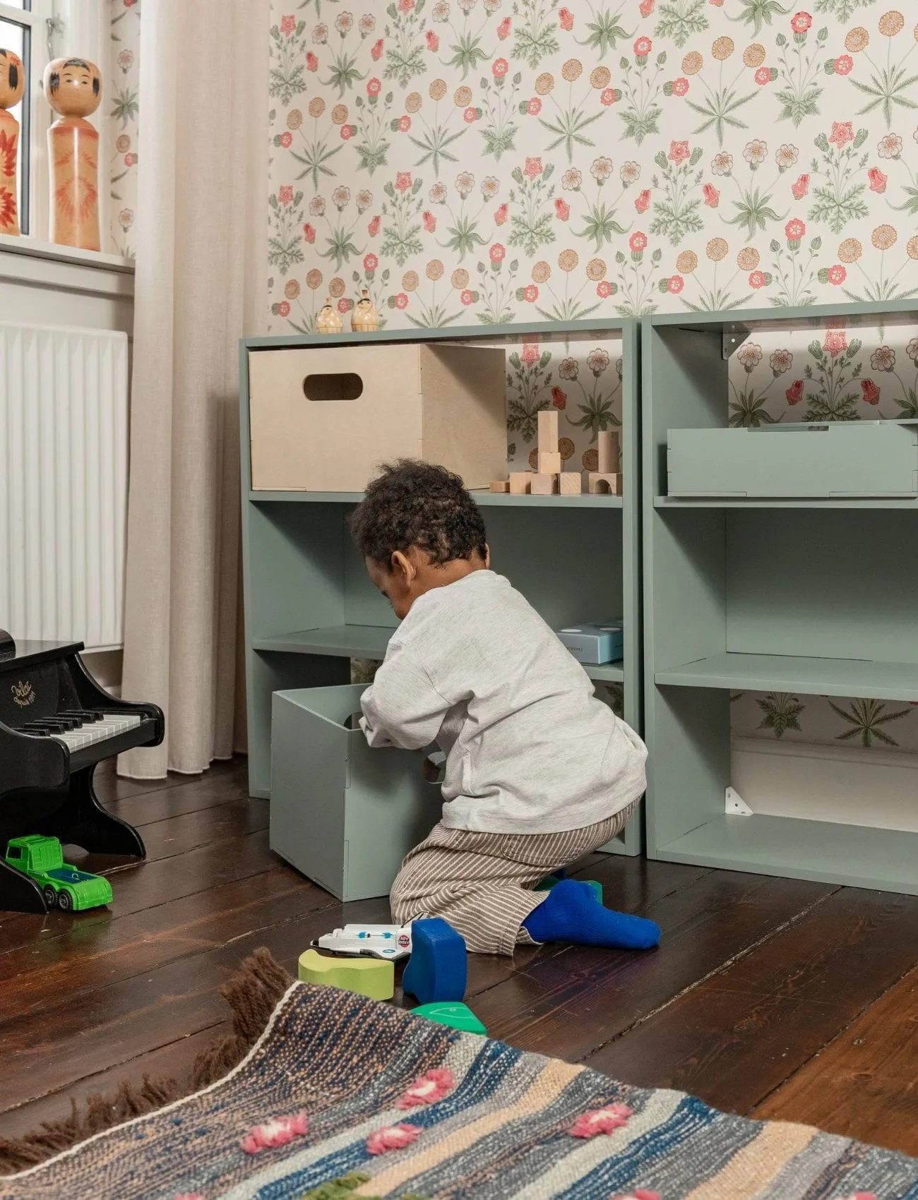 Kiddo Shelving 子供用 シェルフ, Olive green Nofred