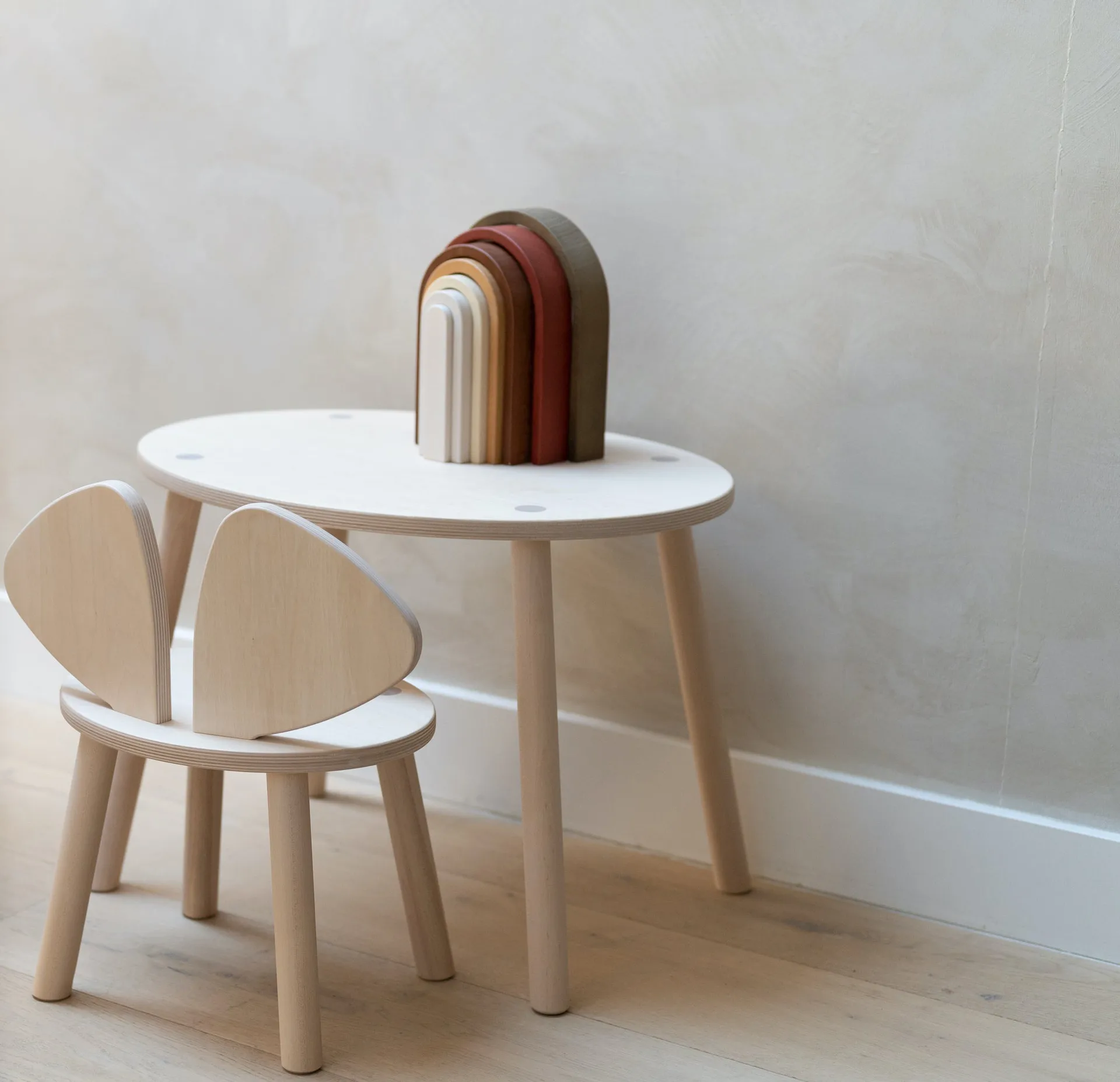 Mouse セット 子供用チェア + テーブル, Birch Nofred