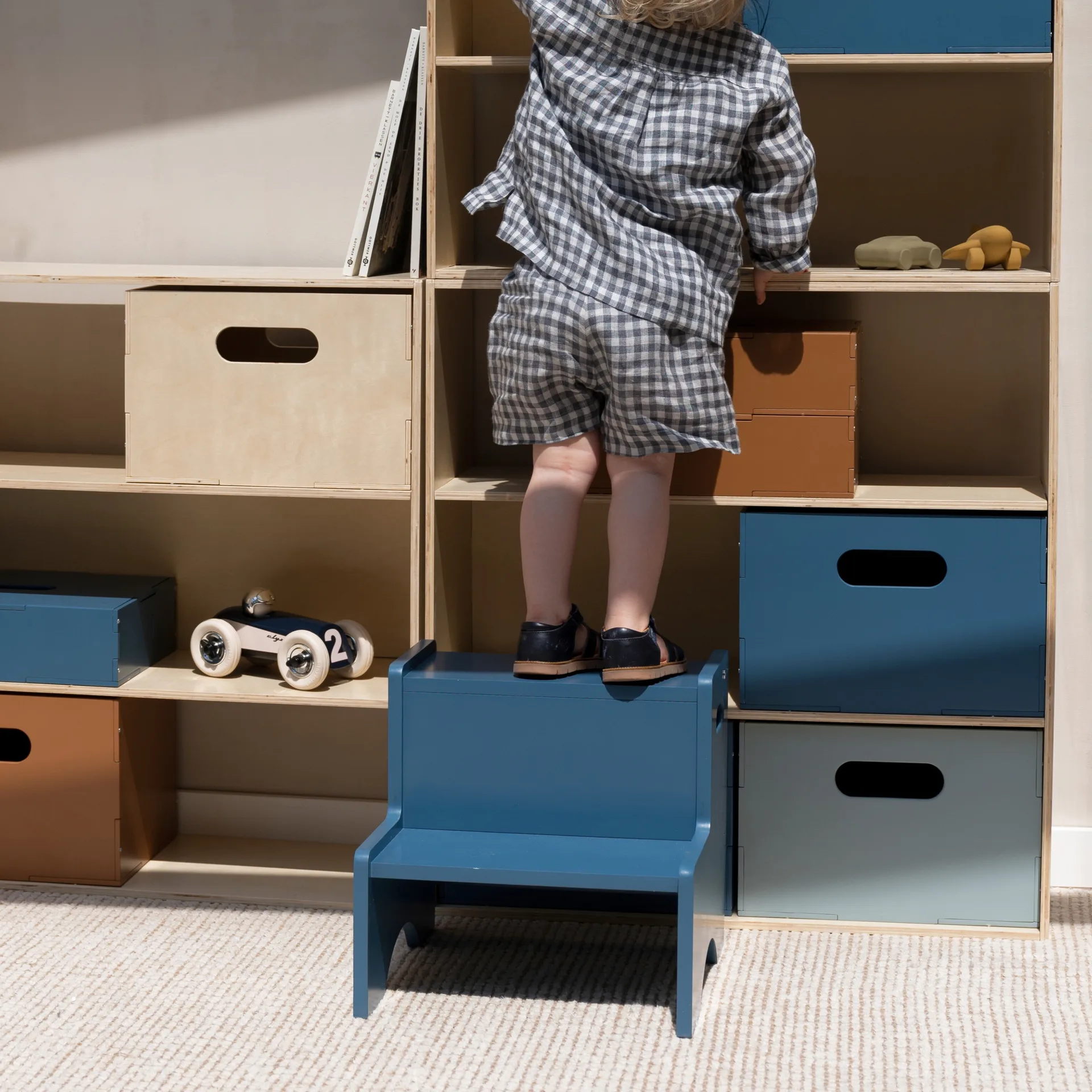 Step Up 子供用スツール 踏み台, Blue Nofred