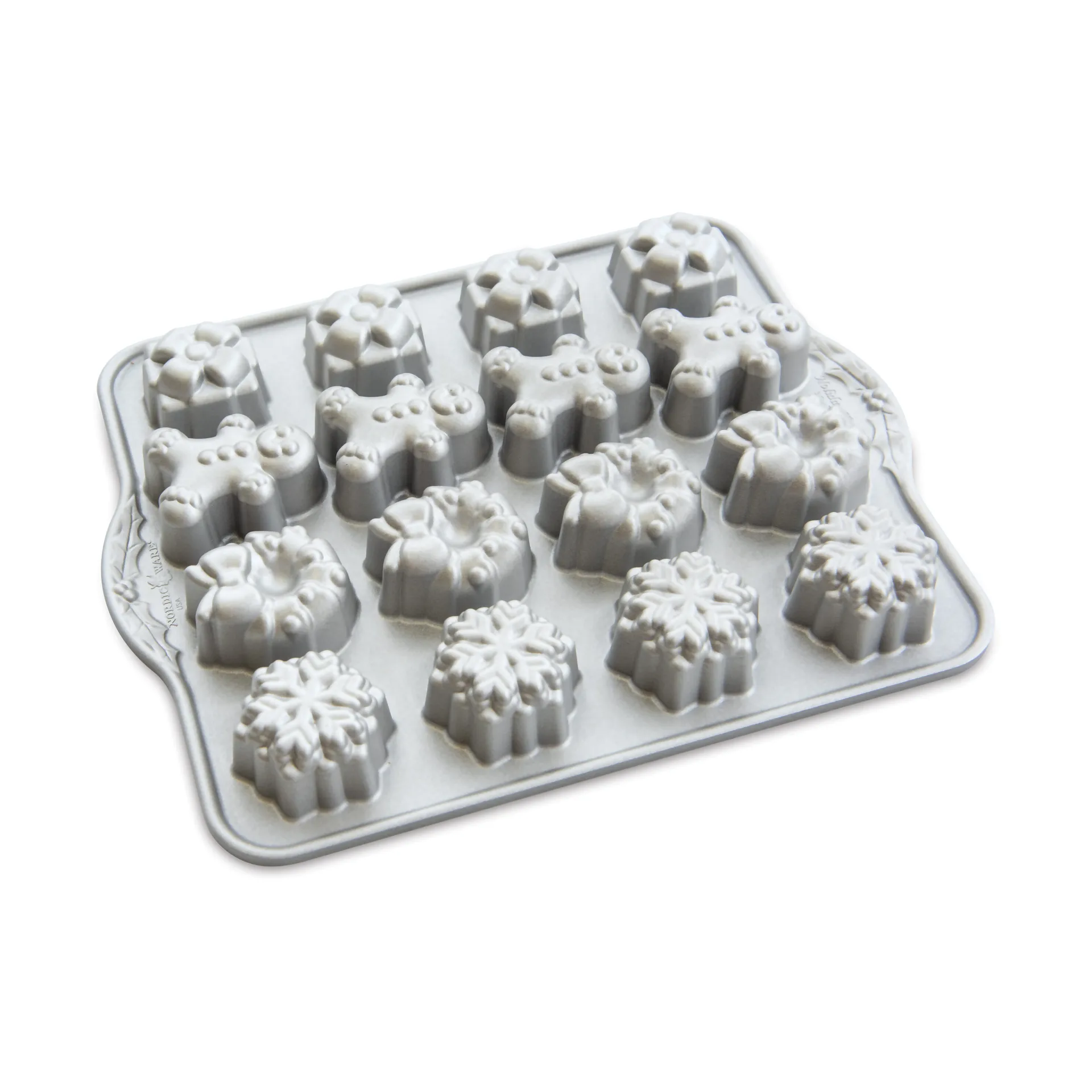 Nordic Ware ホリデー ティーケーキ焼き型, Silver Nordic Ware