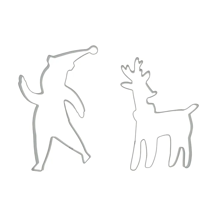 BAKE ジンジャーブレッドクッキー型 - Santa & reindeer, 2 pieces - Nordwik | ノードウィック