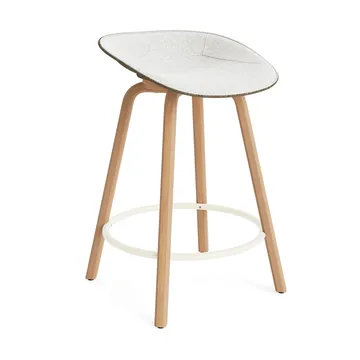 Mat バースツール フロントアップホルスター 65 cm - Hallingdal 110-seaweed-beech-cream steel - Normann Copenhagen | ノーマンコペンハーゲン