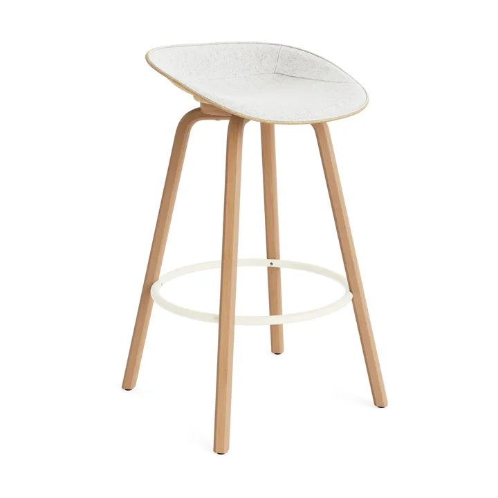 Mat バースツール 75 cm フロントアップホルスター - Hallingdal 110-hemp-beech-cream steel - Normann Copenhagen | ノーマンコペンハーゲン