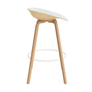 Mat バースツール 75 cm フロントアップホルスター - Hallingdal 110-hemp-beech-cream steel - Normann Copenhagen | ノーマンコペンハーゲン