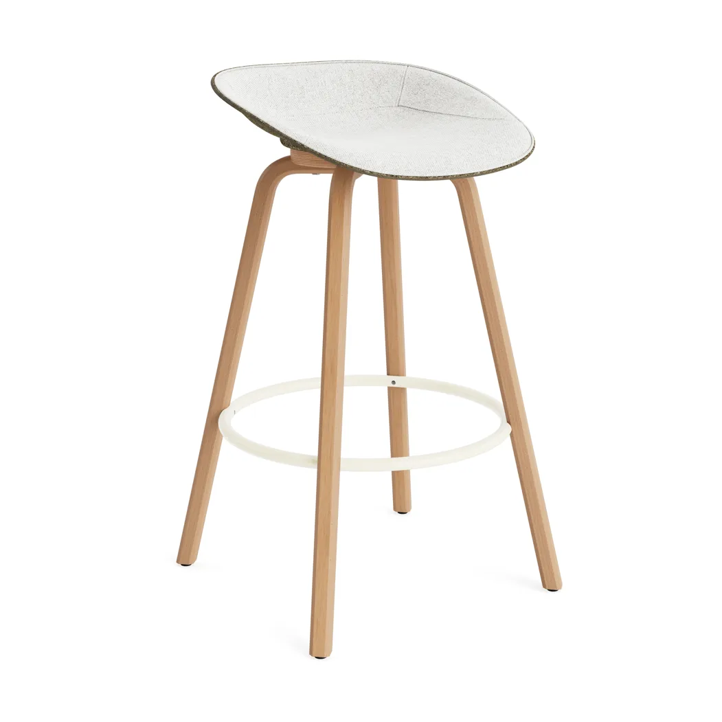 Mat バースツール 75 cm フロントアップホルスター, Hallingdal 110-seaweed-beech-cream steel Normann Copenhagen | ノーマンコペンハーゲン