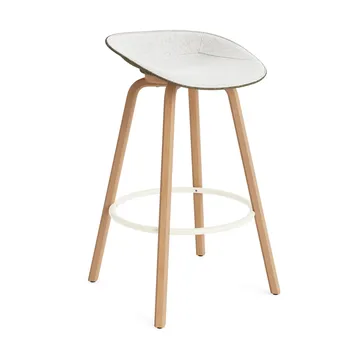 Mat バースツール 75 cm フロントアップホルスター - Hallingdal 110-seaweed-beech-cream steel - Normann Copenhagen | ノーマンコペンハーゲン