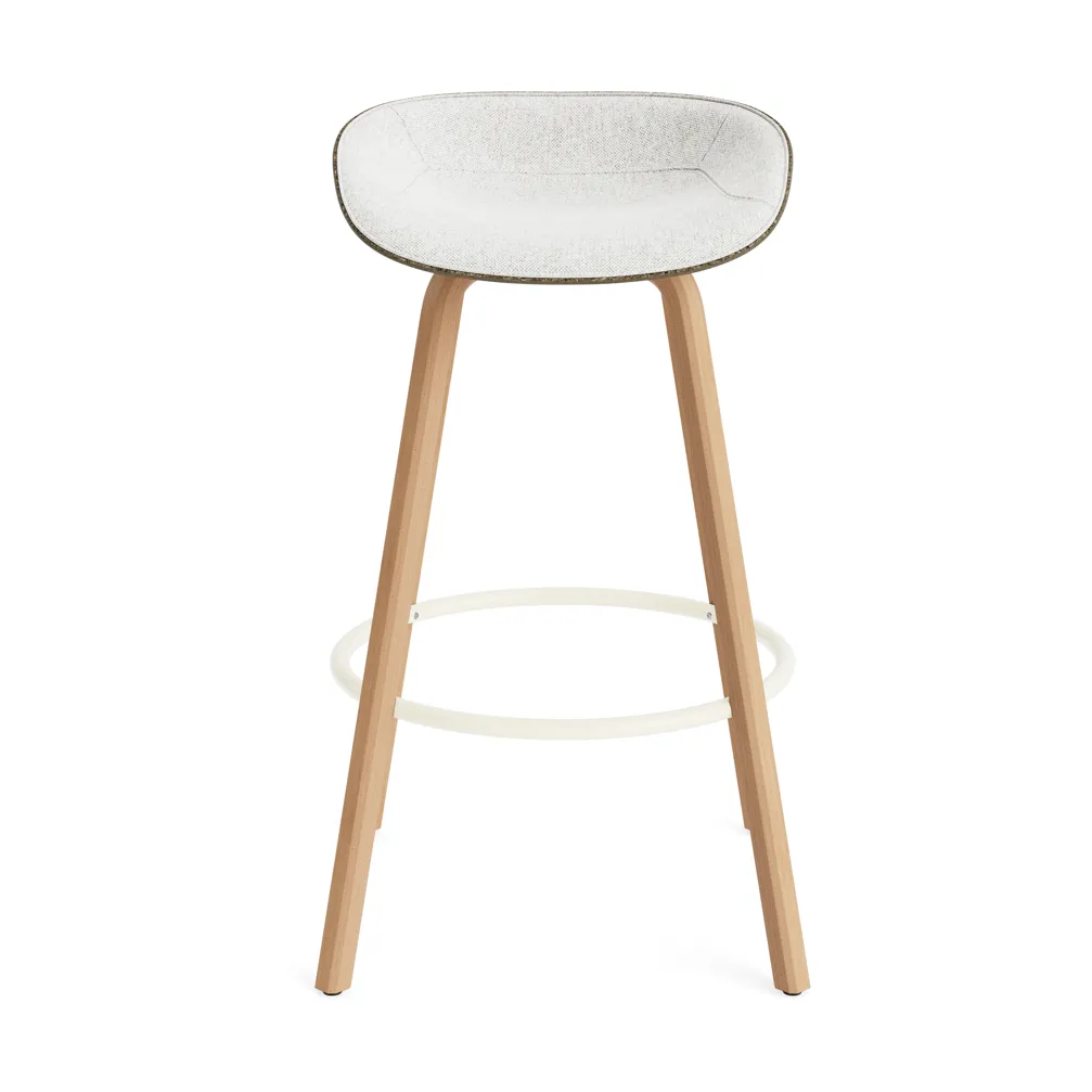 Mat バースツール 75 cm フロントアップホルスター, Hallingdal 110-seaweed-beech-cream steel Normann Copenhagen | ノーマンコペンハーゲン