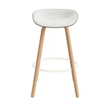 Mat バースツール 75 cm フロントアップホルスター - Hallingdal 110-seaweed-beech-cream steel - Normann Copenhagen | ノーマンコペンハーゲン