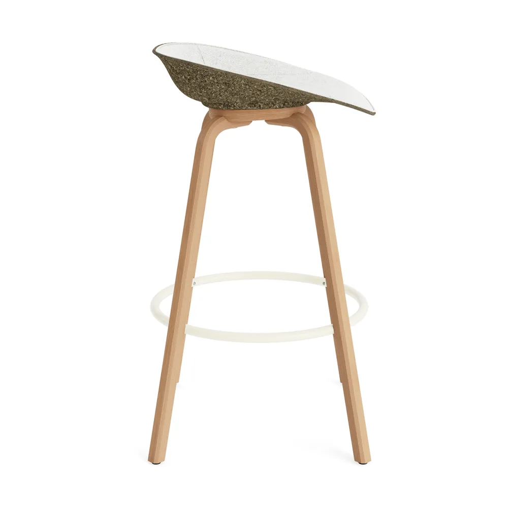 Mat バースツール 75 cm フロントアップホルスター, Hallingdal 110-seaweed-beech-cream steel Normann Copenhagen | ノーマンコペンハーゲン