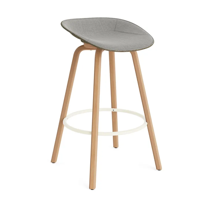 Mat バースツール 75 cm フロントアップホルスター - Remix 133-seaweed-beech-cream steel - Normann Copenhagen | ノーマンコペンハーゲン