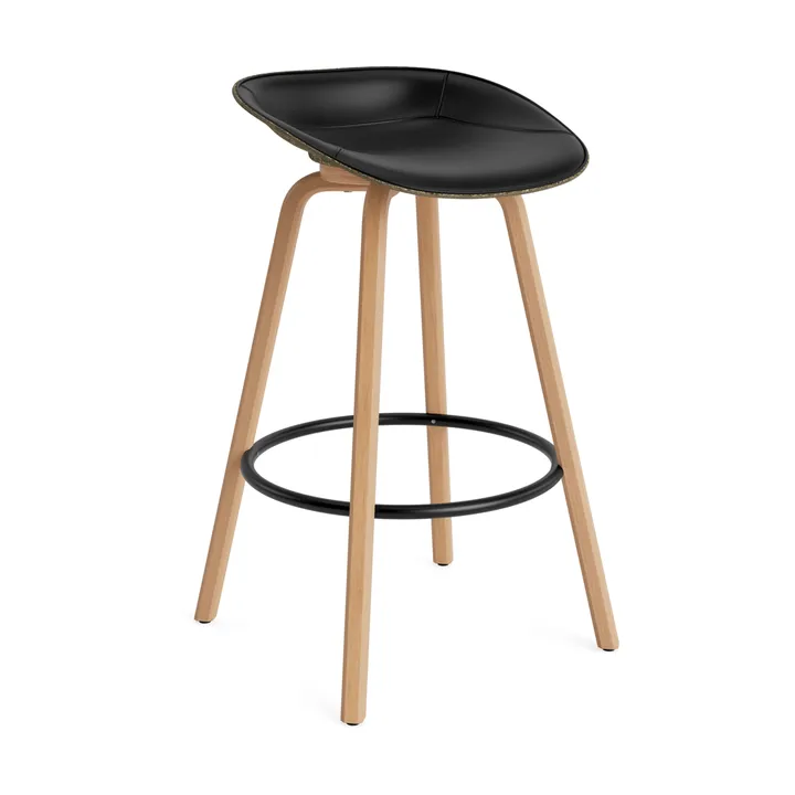 Mat バースツール 75 cm フロントアップホルスター - Ultra 41599-seaweed-beech-black steel - Normann Copenhagen | ノーマンコペンハーゲン
