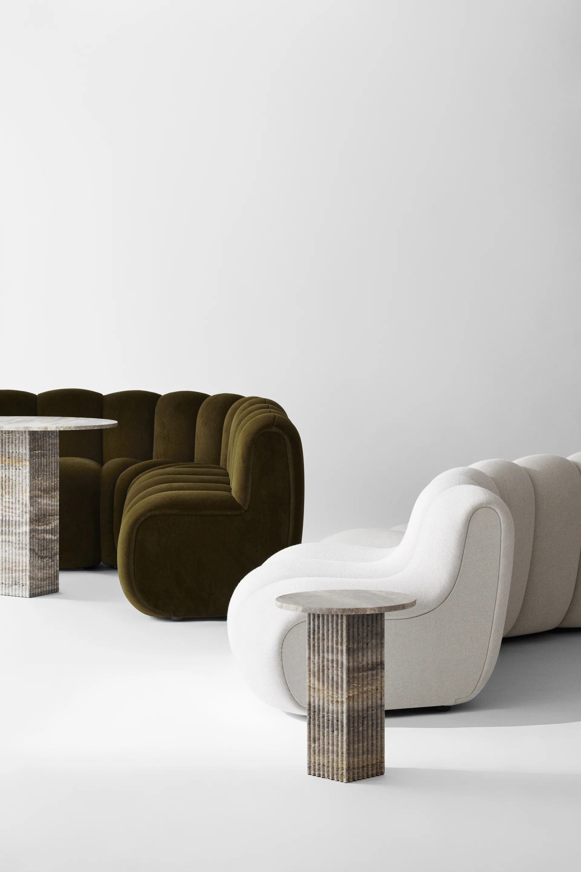 Soho サイドテーブル, Silver travertine, Ø40x50 cm NORR11