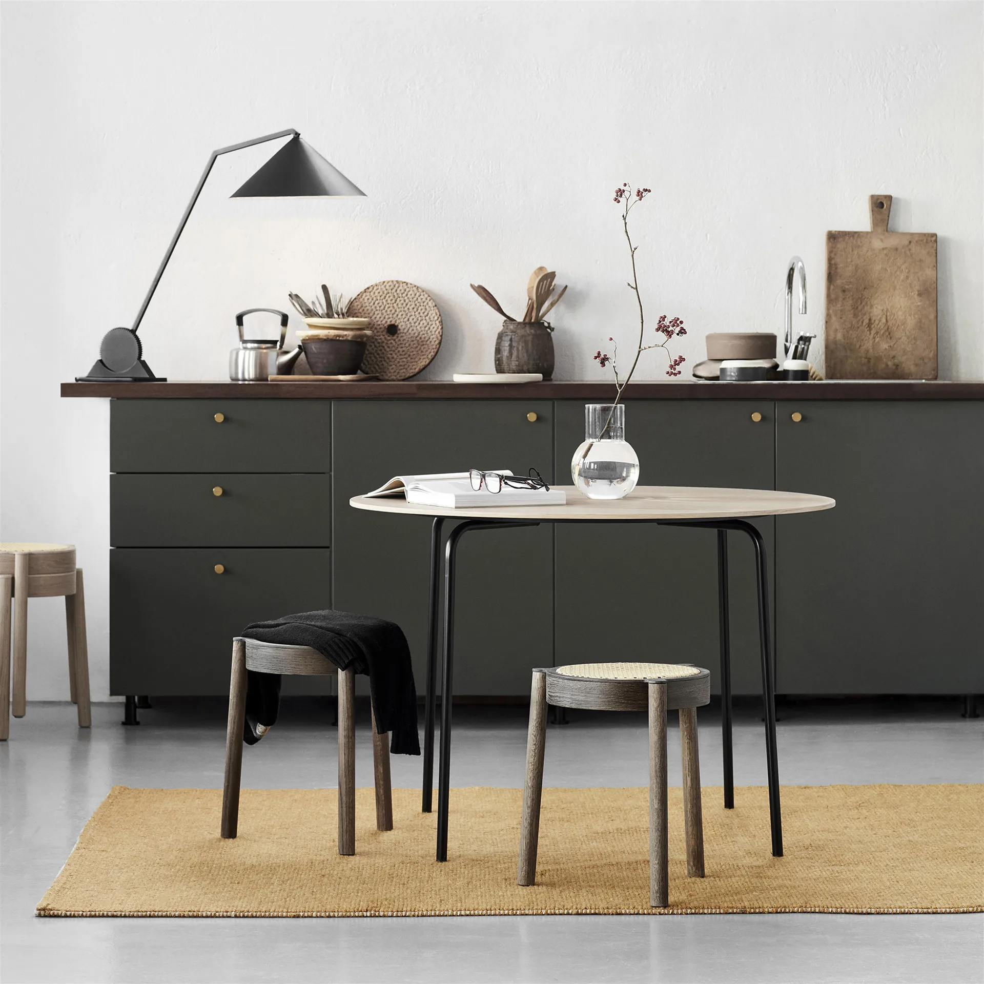 Pal スツール ラタンシート, smoked oak Northern | ノーザン