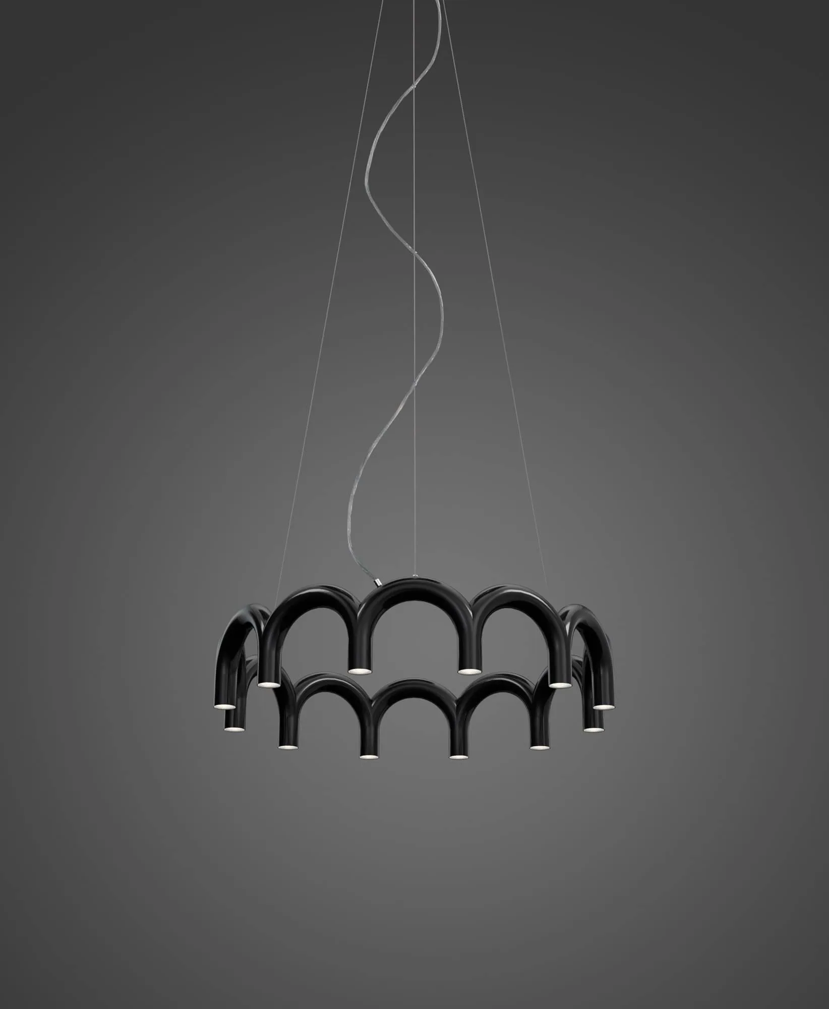 Arch サークル ペンダントランプ, Black, Ø98 cm Oblure