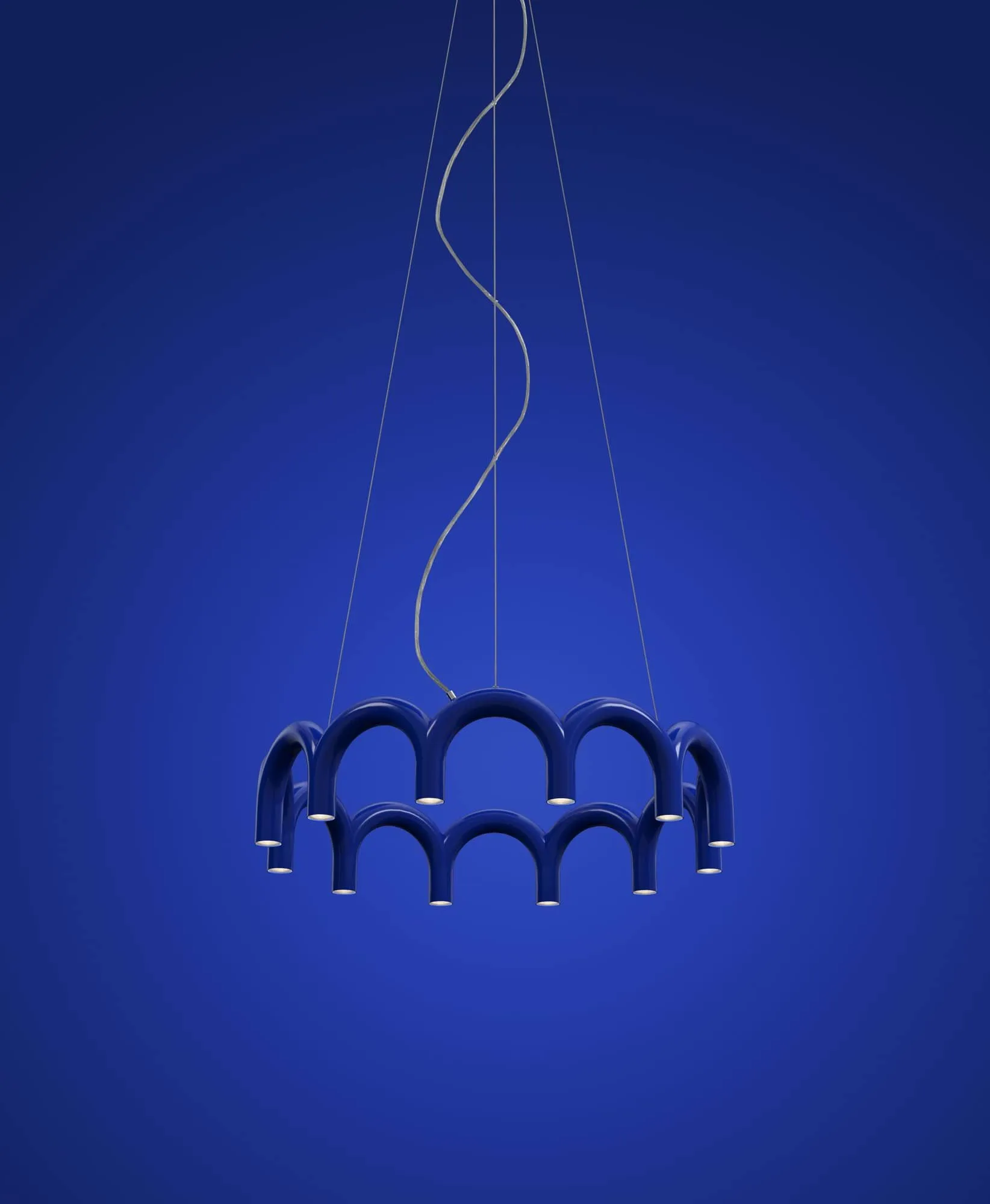 Arch サークル ペンダントランプ, Blue, Ø98 cm Oblure
