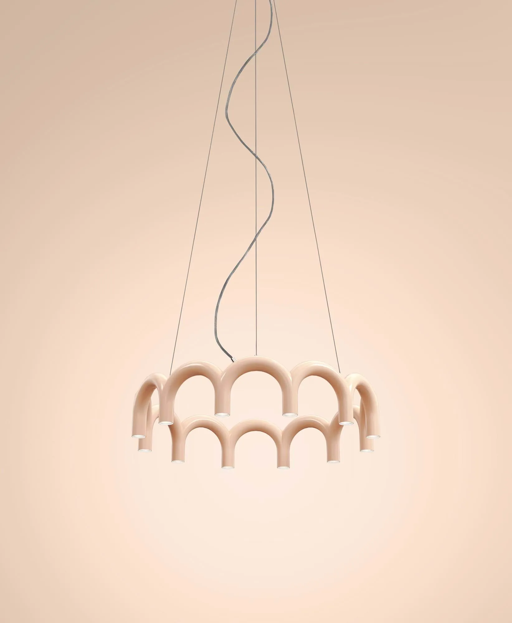 Arch サークル ペンダントランプ, Nude, Ø98 cm Oblure