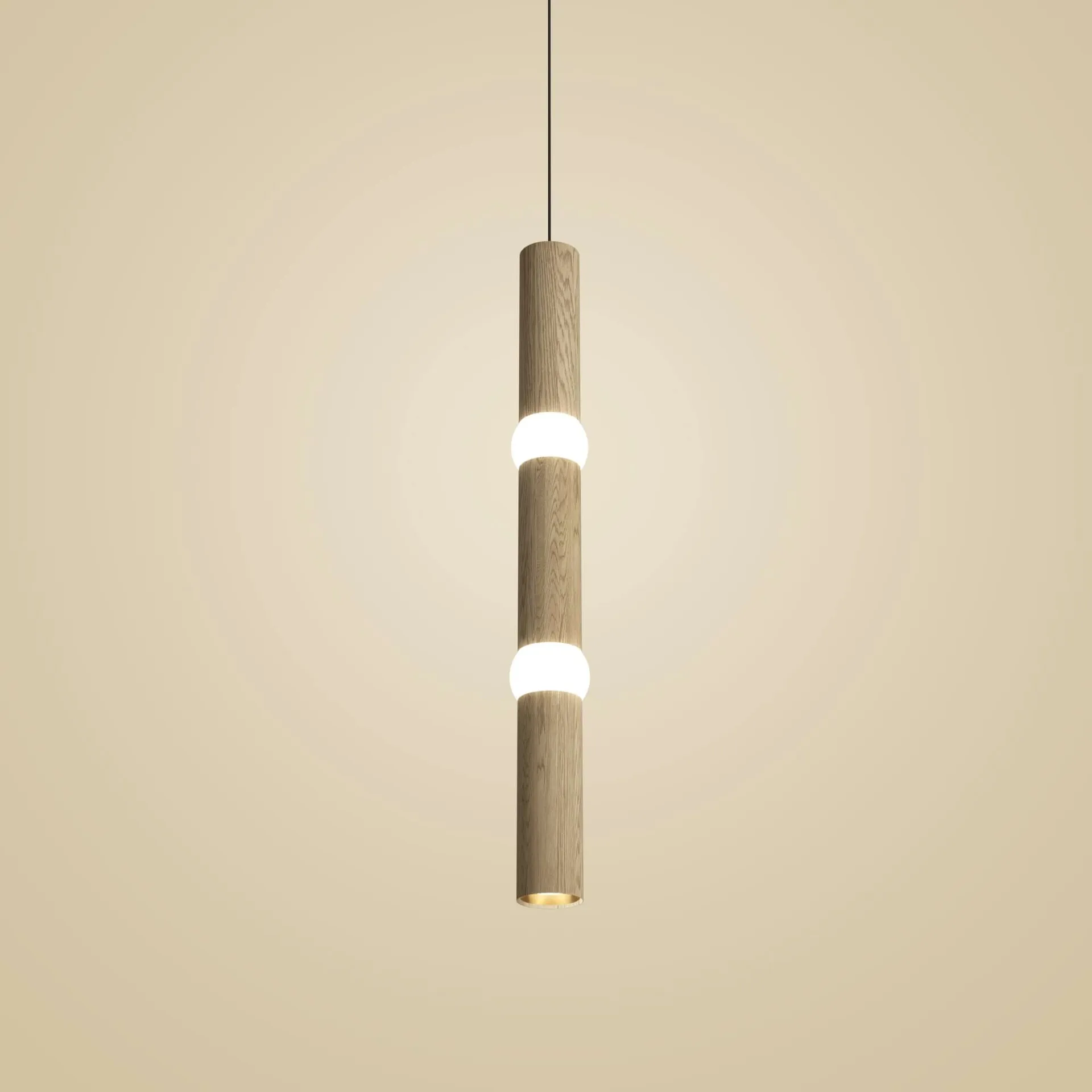 Lightbone ペンダントランプ, Large 83.6 cm, natural oak Oblure