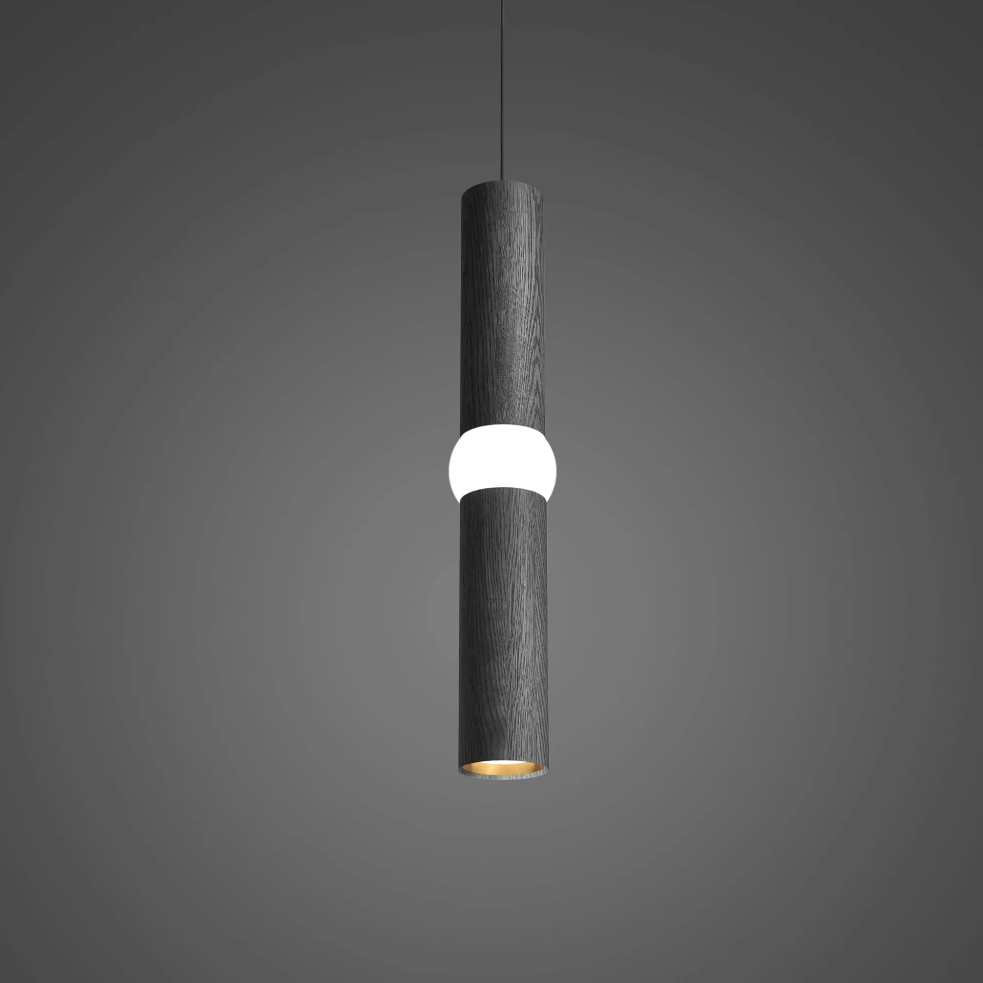 Lightbone ペンダントランプ, Medium 53.8 cm, black oak Oblure