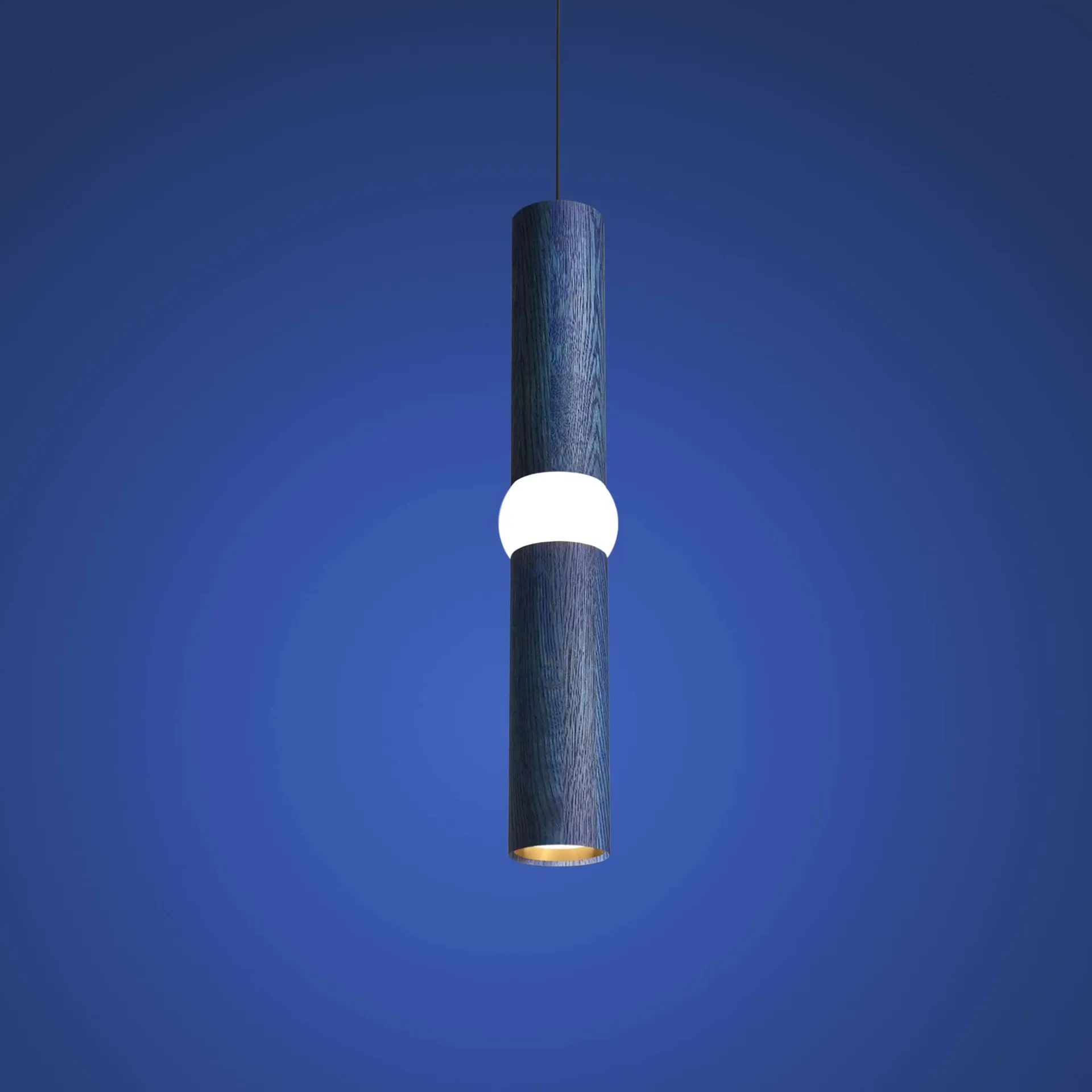Lightbone ペンダントランプ, Medium 53.8 cm, blue oak Oblure