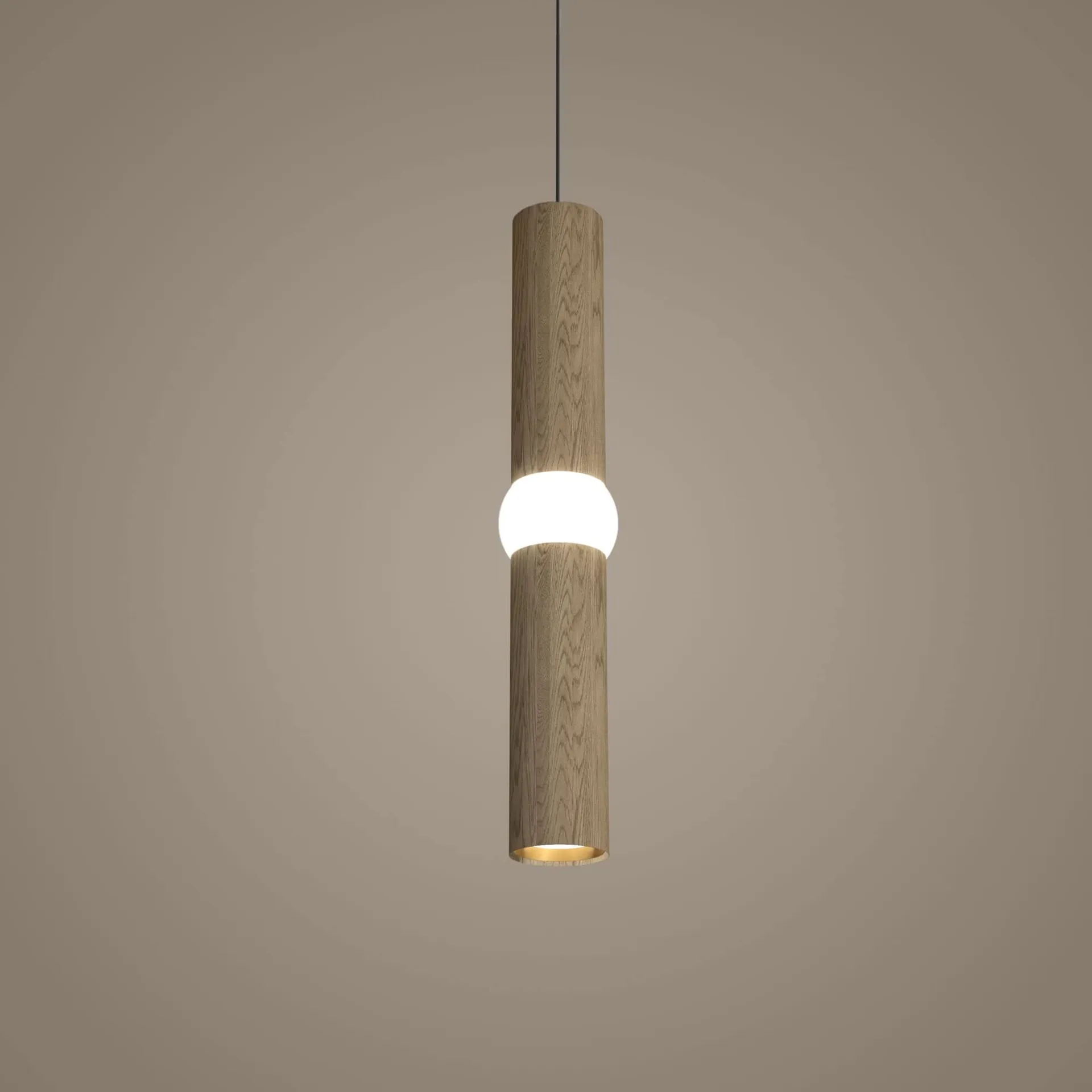 Lightbone ペンダントランプ, Medium 53.8 cm, natural oak Oblure