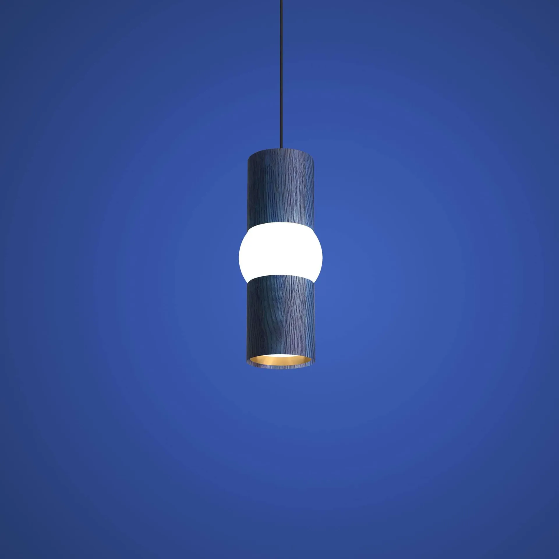 Lightbone ペンダントランプ, Small 24 cm, blue oak Oblure