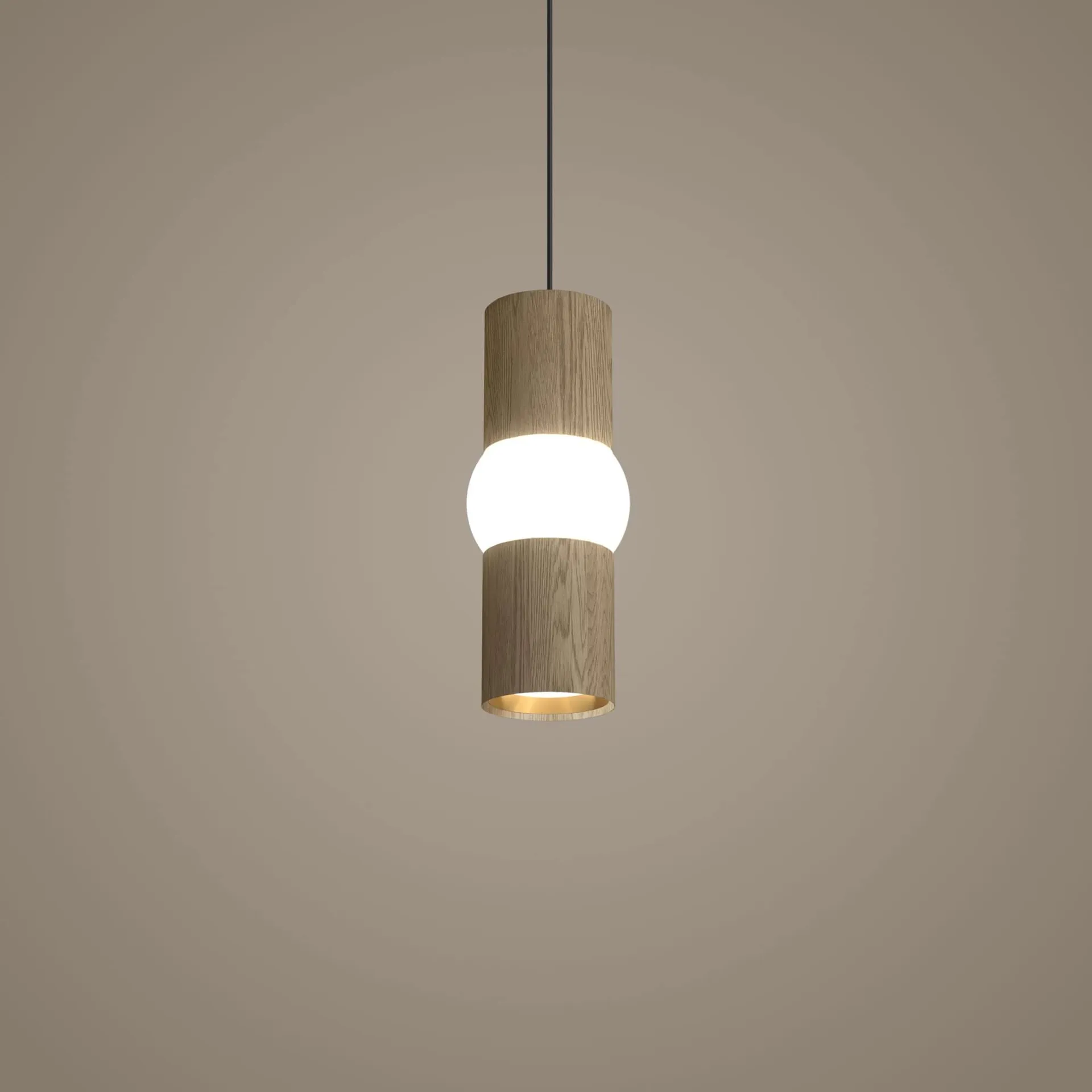 Lightbone ペンダントランプ, Small 24 cm, natural oak Oblure