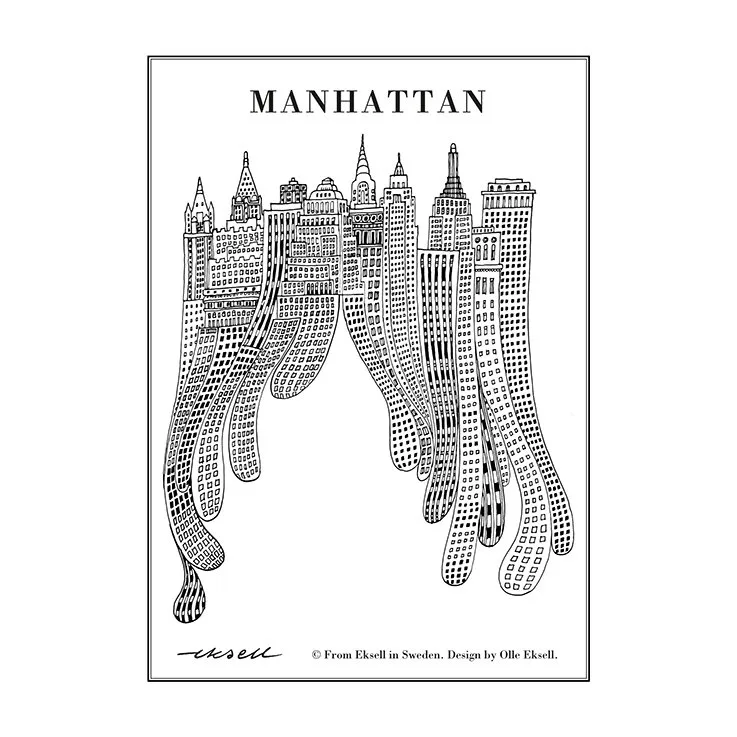 Manhattan ポスター, 50x70 cm Olle Eksell | オーレ エクセル