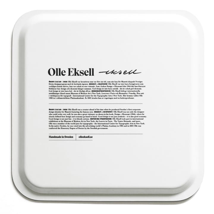 Ögon トレイ 32x32 cm, Black Olle Eksell | オーレ エクセル