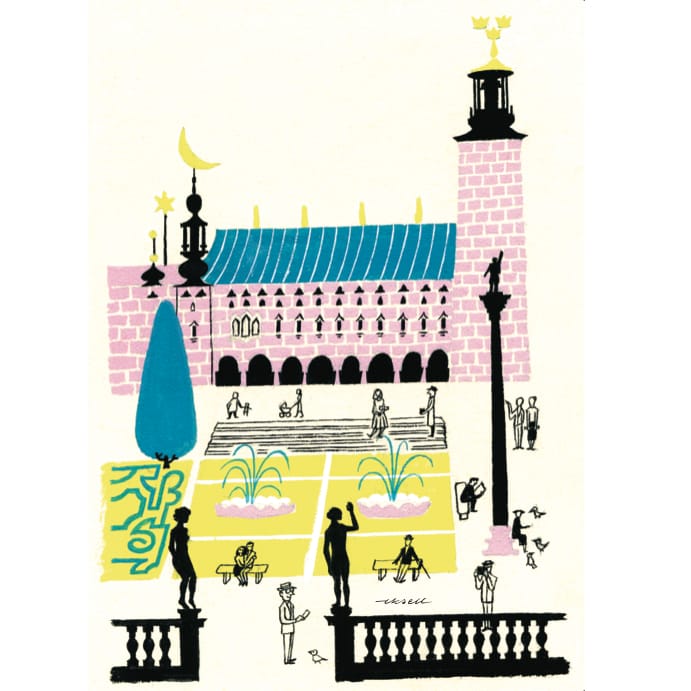 Stockholm City Hall ポスター - 50x70 cm - Olle Eksell | オーレ エクセル