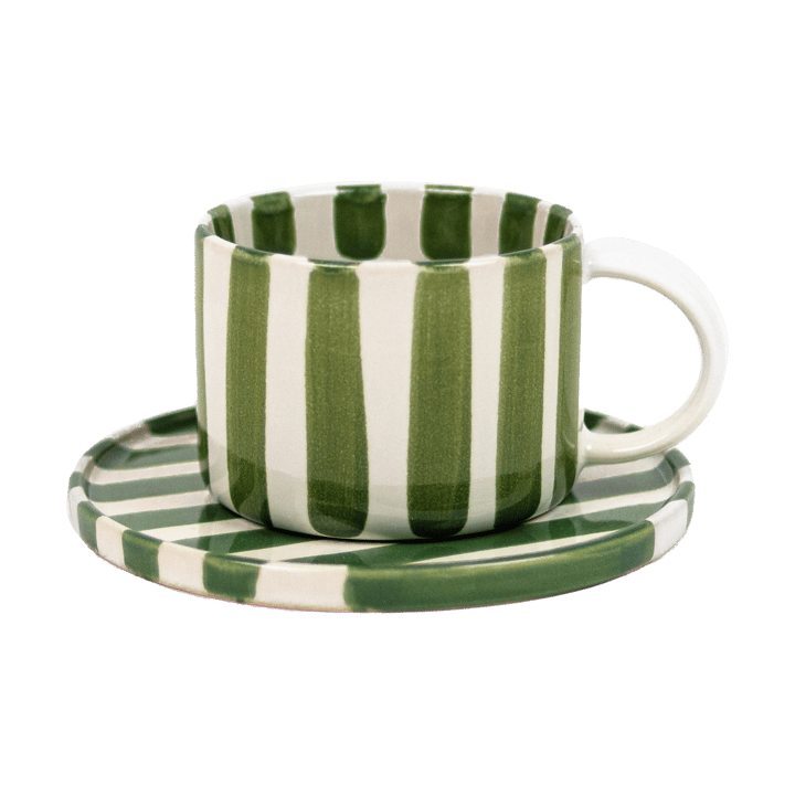 Monica カップ & ソーサー - Green-white - Olsson & Jensen | オルソン & ジェンセン
