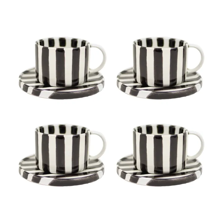 Monica kopp med fat 4-pack - Svart - Olsson & Jensen