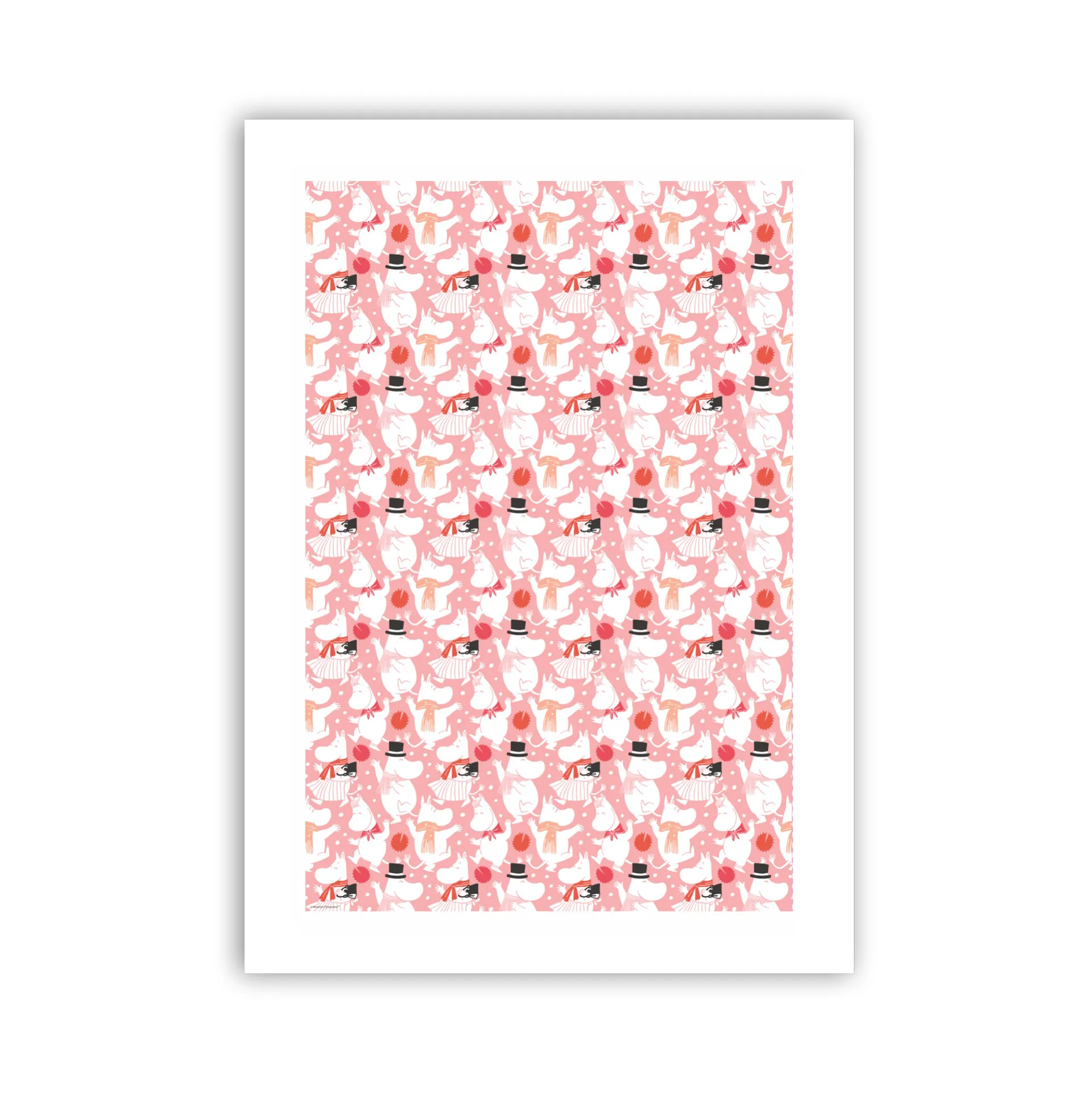 ムーミン セレブレーション キッチンタオル 70x50 cm, White-pink Opto Design | オプトデザイン