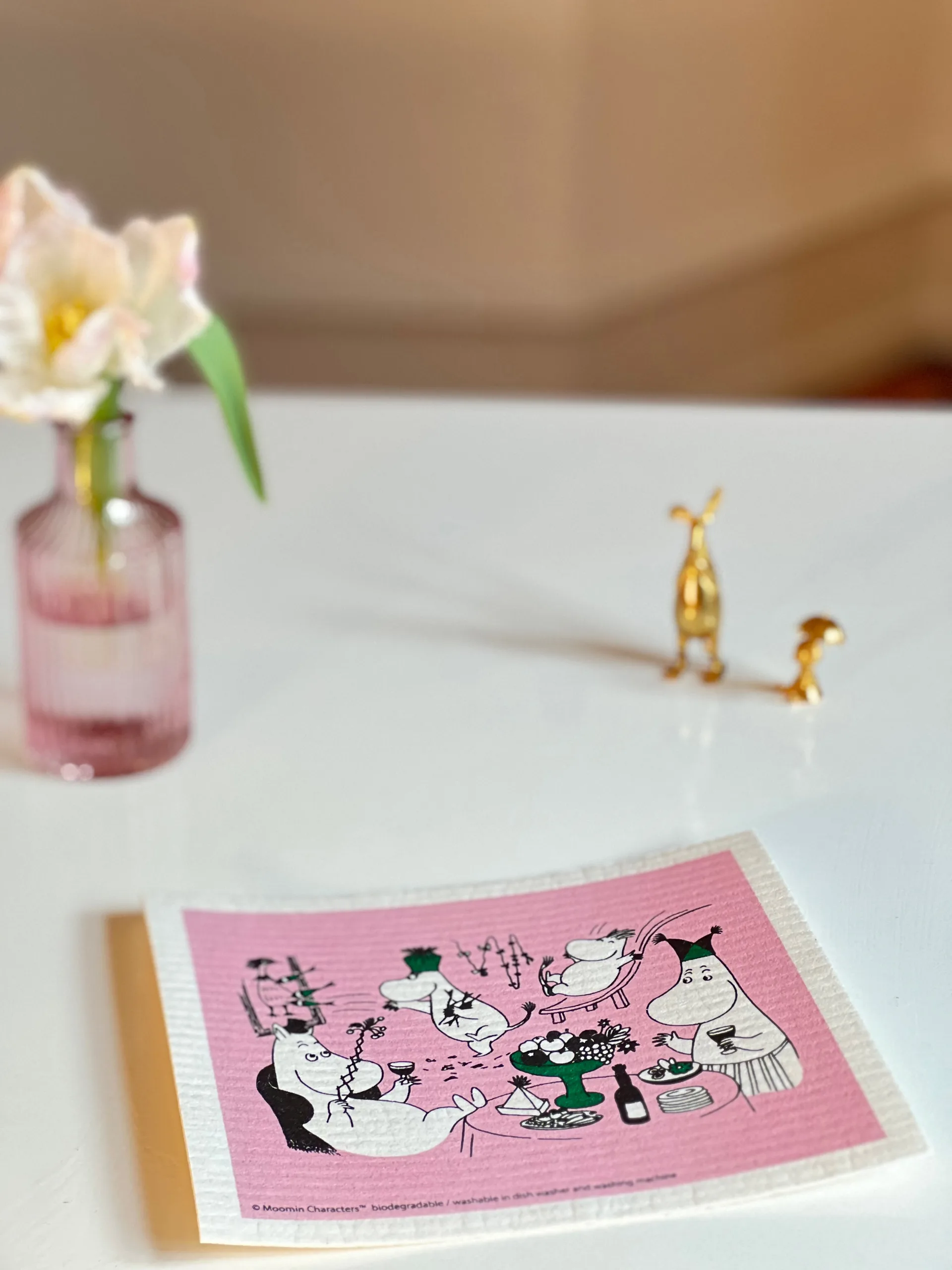 ムーミン 80 ディッシュクロス 17x20 cm, Pink Opto Design | オプトデザイン