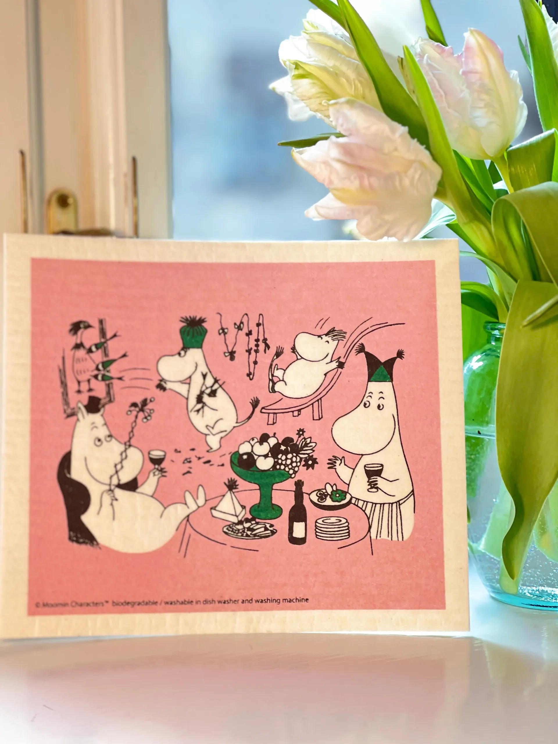 ムーミン 80 ディッシュクロス 17x20 cm, Pink Opto Design | オプトデザイン