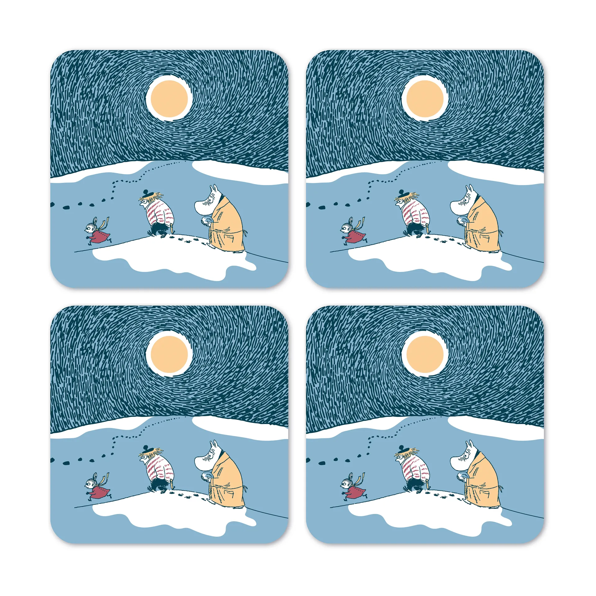 Snow moonlight コースター winter 2021 4パック, 9x9 cm Opto Design | オプトデザイン