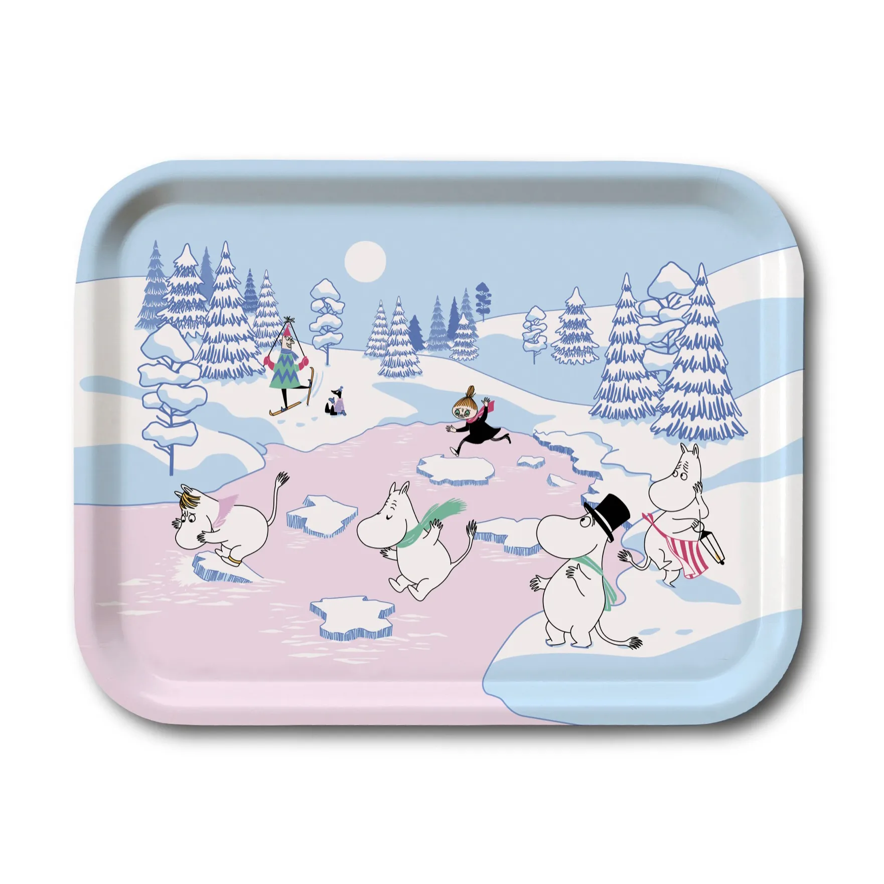 ムーミン トレイ winter 2022 20x27 cm, Blue-white-pink Opto Design | オプトデザイン