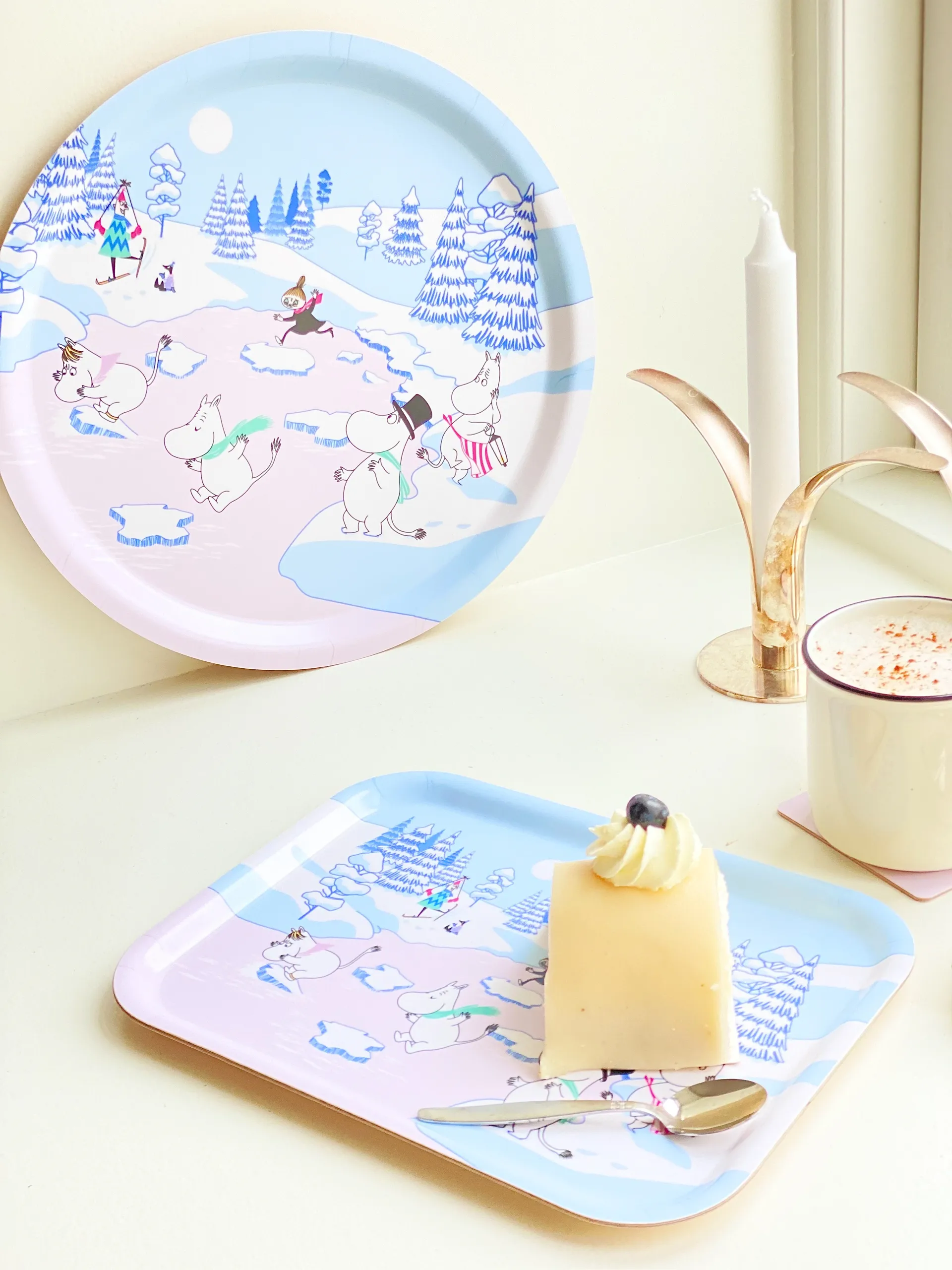 ムーミン トレイ winter 2022 20x27 cm, Blue-white-pink Opto Design | オプトデザイン