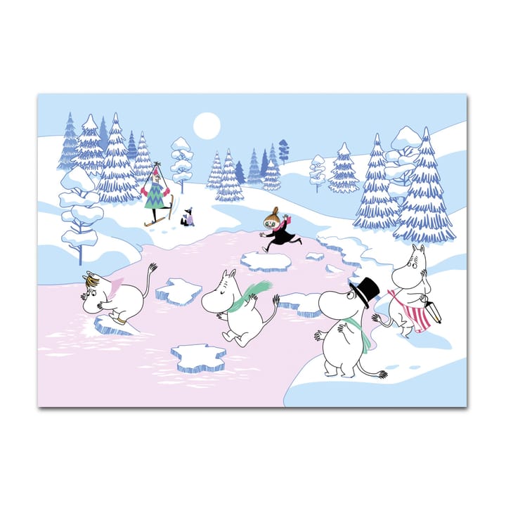 ムーミン プレースマット winter 2022 27.5x40 cm - Blue-white-pink - Opto Design | オプトデザイン
