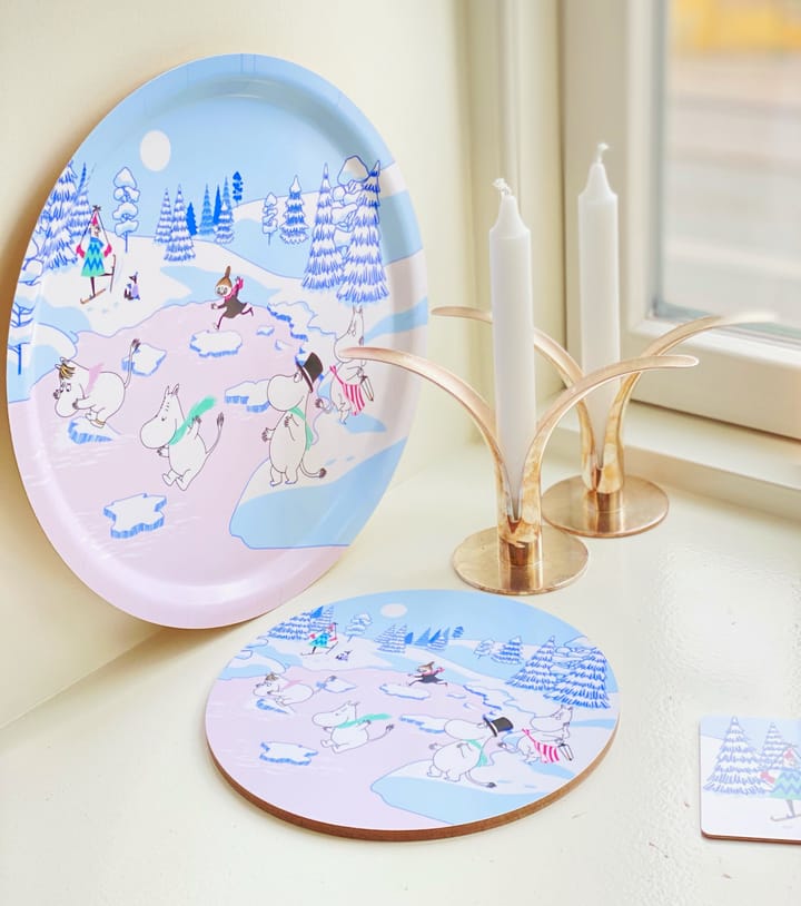 ムーミン トレイ winter 2022 Ø31 cm, Blue-white-pink Opto Design | オプトデザイン