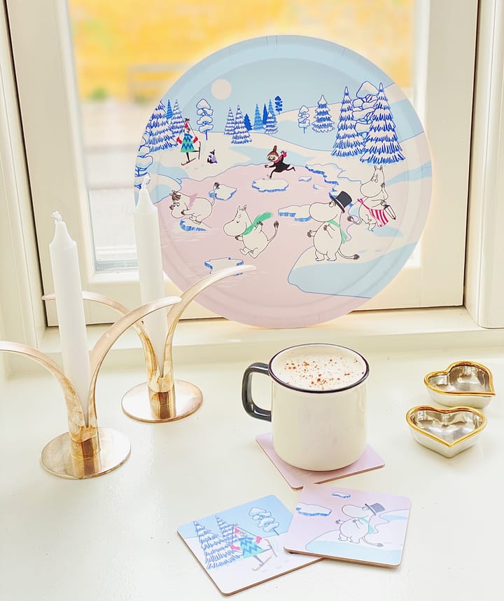 ムーミン トレイ winter 2022 Ø31 cm, Blue-white-pink Opto Design | オプトデザイン