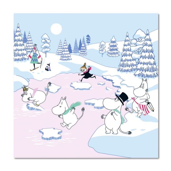 ムーミン ナプキン winter 2022 33x33 cm 20パック - Blue-white-pink - Opto Design | オプトデザイン