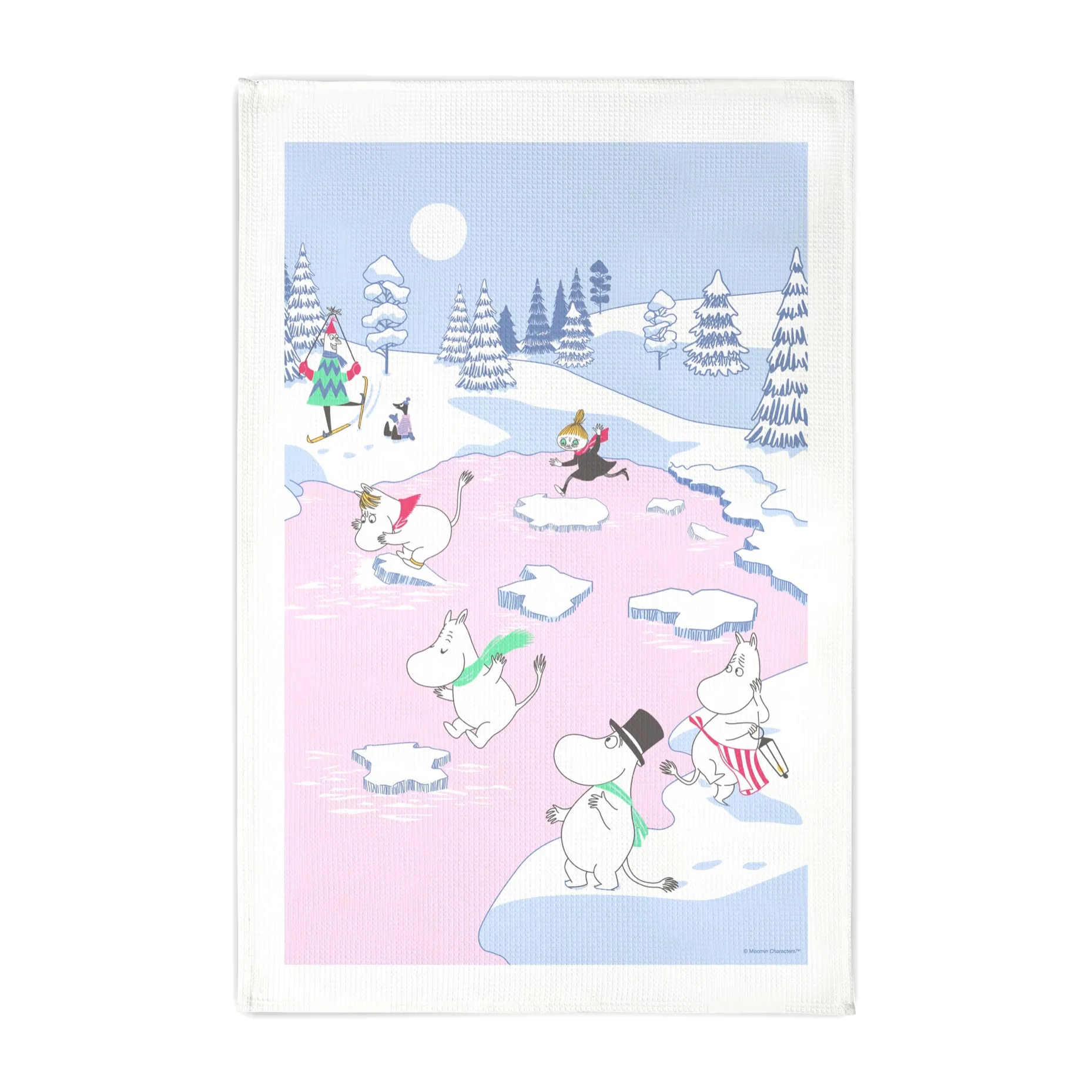 ムーミン キッチンタオル winter 2022 50x70 cm, Blue-white-pink Opto Design | オプトデザイン