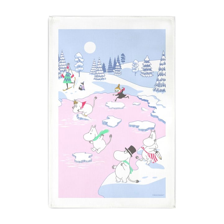 ムーミン キッチンタオル winter 2022 50x70 cm - Blue-white-pink - Opto Design | オプトデザイン
