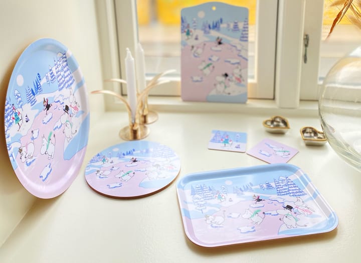 ムーミン コースター winter 2022 9x9 cm 4パック, Blue-white-pink Opto Design | オプトデザイン