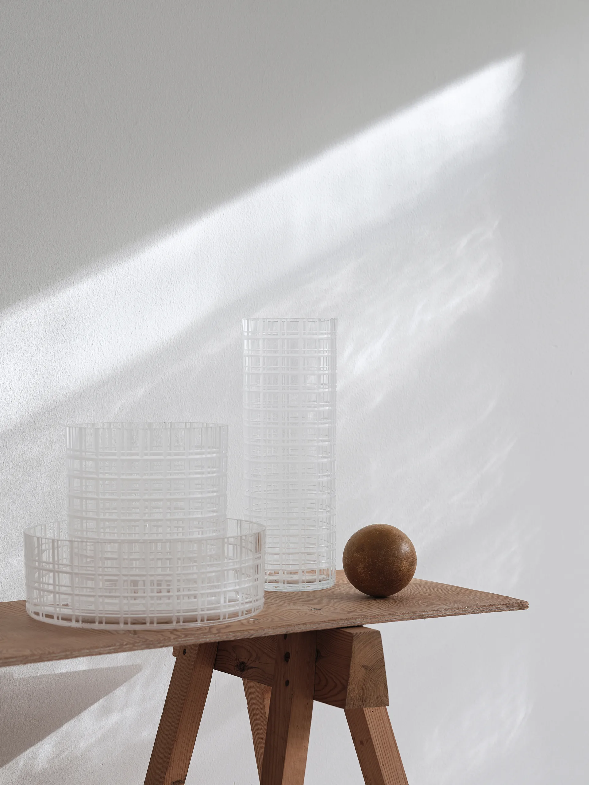 Cut in number 花瓶 33 cm, Chess board Orrefors | オレフォス