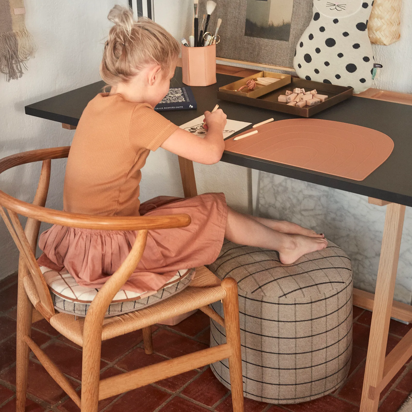 グリッド プーフ Ø40 cm, clay OYOY | オイオイ